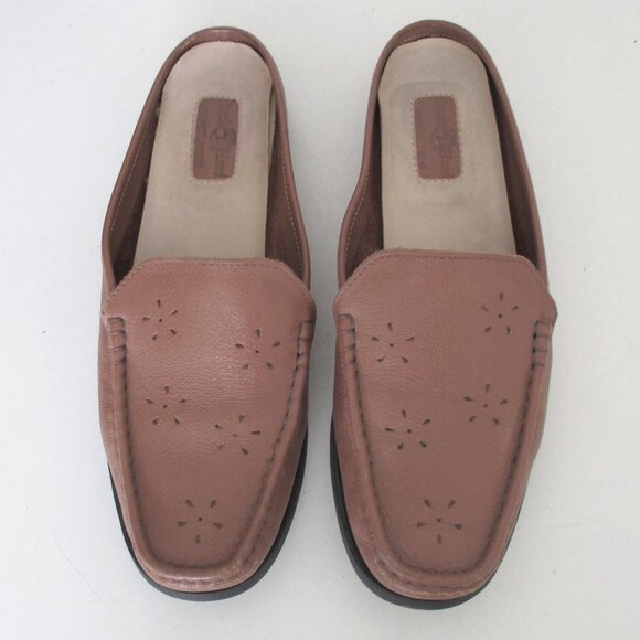 Duck Horn Womens Tan Leather Flat Loafer Mule - Size 8M - Picture 4 of 9